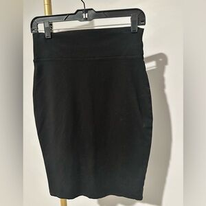 Elegant High Waisted Black Women's Pencil Skirt With Back Slit